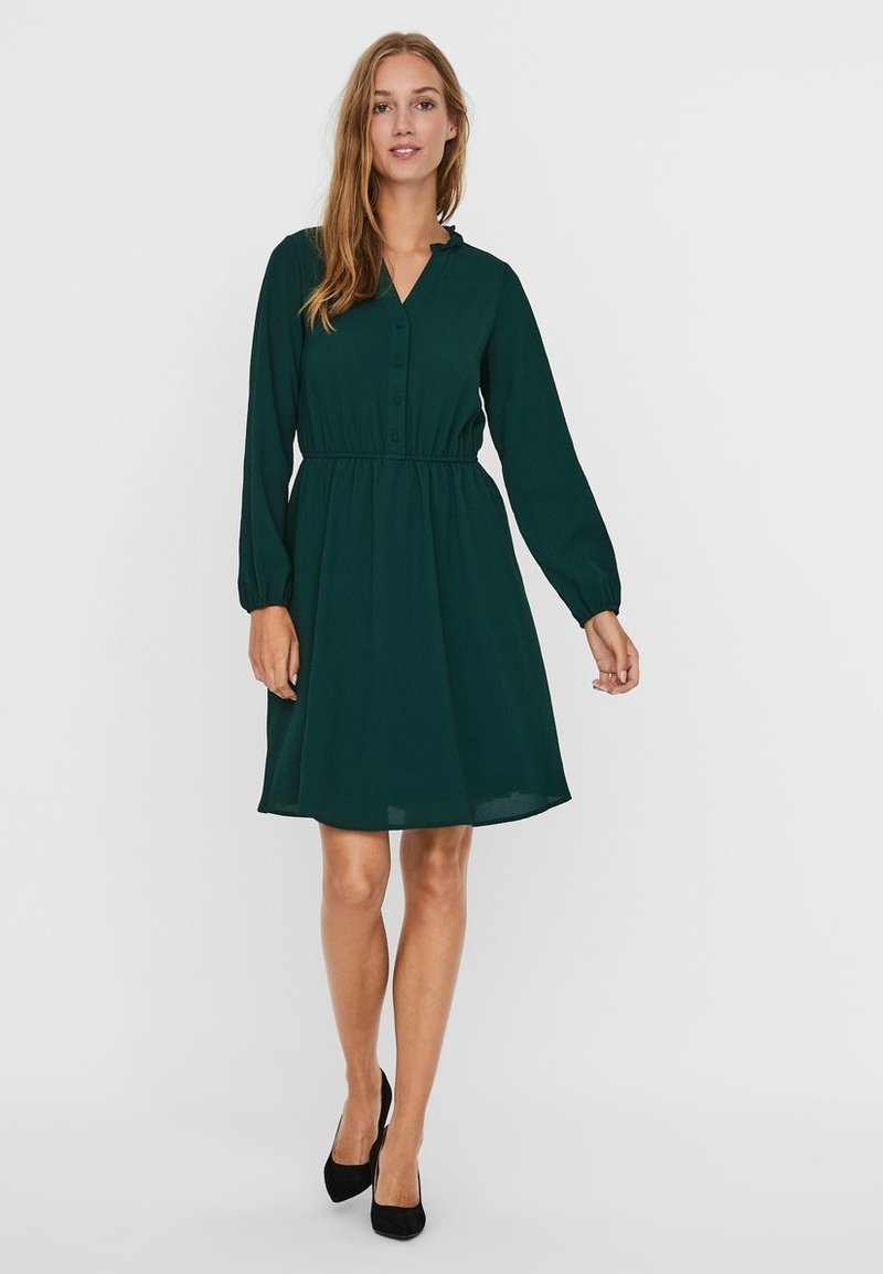 Vero Moda Blousejurk donkergroen gemêleerd Vero Moda Blousejurk donkergroen gemêleerd