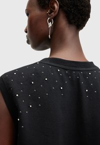 AllSaints LENNON TASSEL TANK - T-shirts med print - washed black