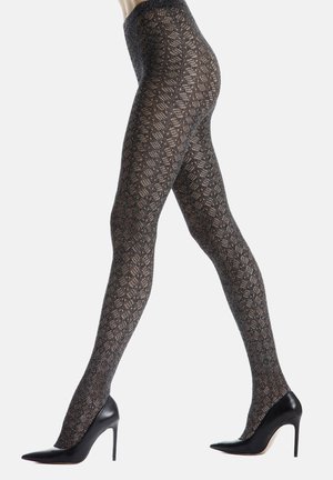 SPARKLING OPENWORK - Collant - black