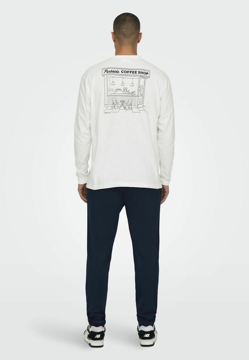 Only & Sons LOCKER GESCHNITTEN RUNDHALS - Langærmet T-shirt - cloud dancer
