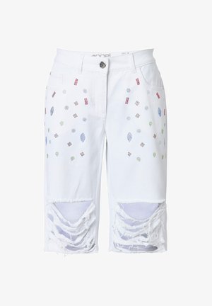 Angel of Style, BERMUDA BERRY GERADE PASSFORM GLITZERSTEINCHEN - Jeansshort - snow white