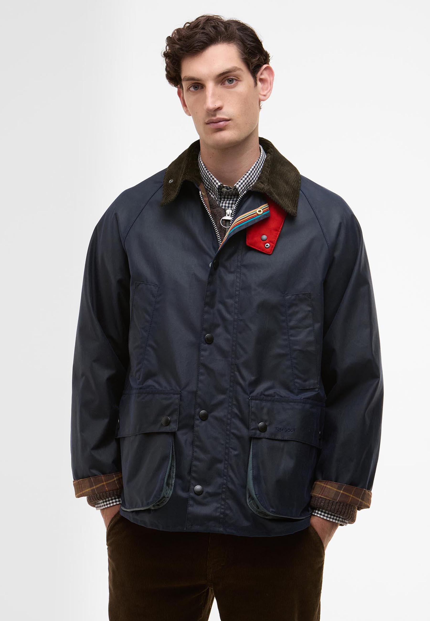 Barbour PAUL SMITH LOVES BARBOUR OVERSIZED BEDALE WAXED JACKET 