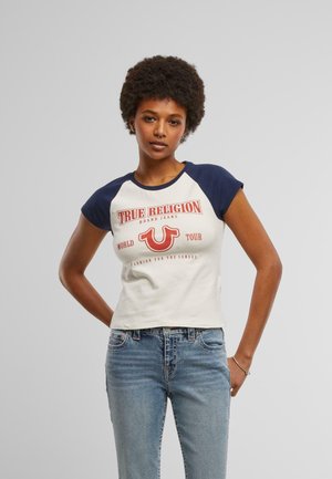 RAGLAN TEE - Print T-shirt - white navy