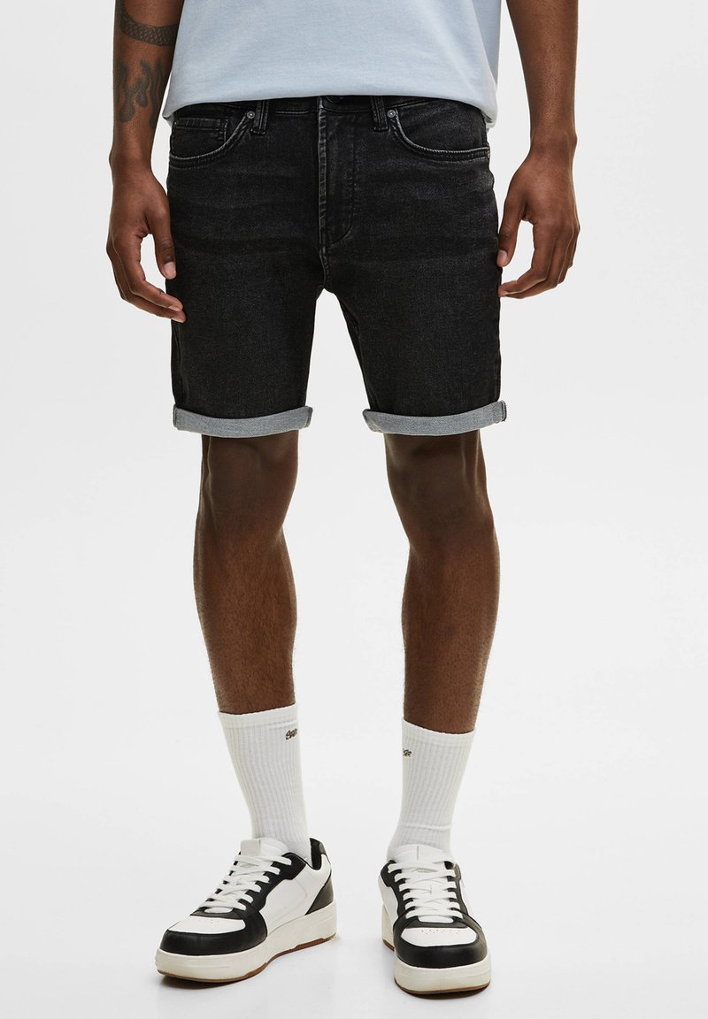 Herren Skinny Fit | PULL&BEAR BASIC Jeans Shorts mottled dark grey/dunkelgrau-meliert - GH90799 Herren Skinny Fit | PULL&BEAR BASIC Jeans Shorts mottled dark grey/dunkelgrau-meliert - GH90799
