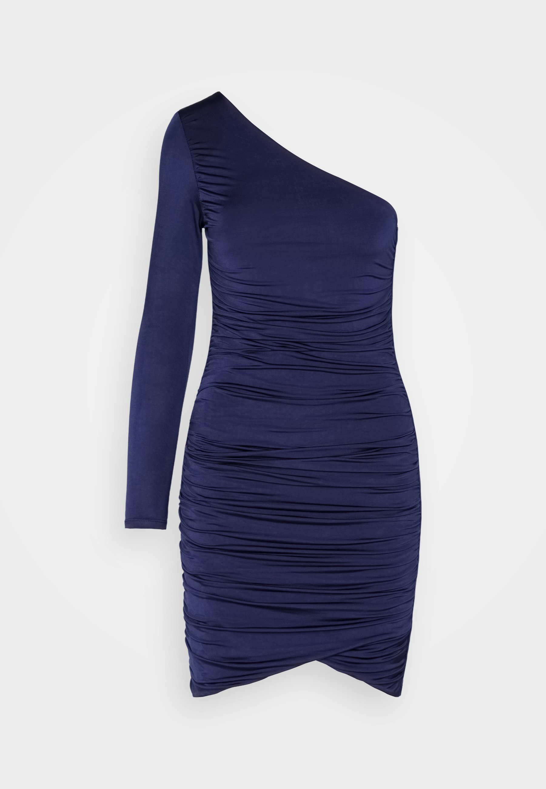 Navy asymmetric mini dress