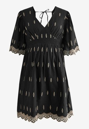 BRODERIE-REGULAR FIT - Nappali ruha - black