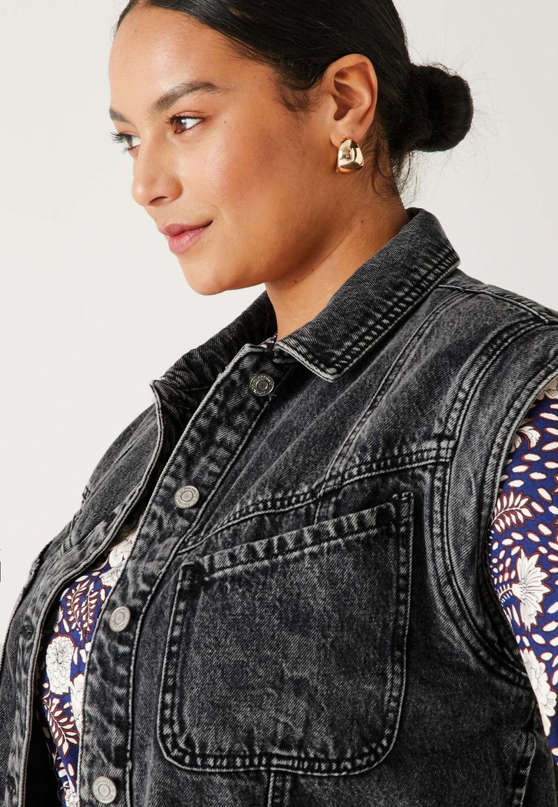 Veste En Jean Sans Manche Femme Grise Gilet Sans Manches En Jean