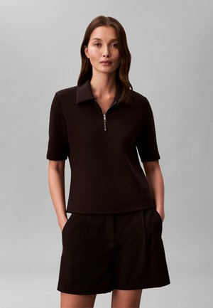 Calvin Klein SPACER HALFZIP - Polosärk - black