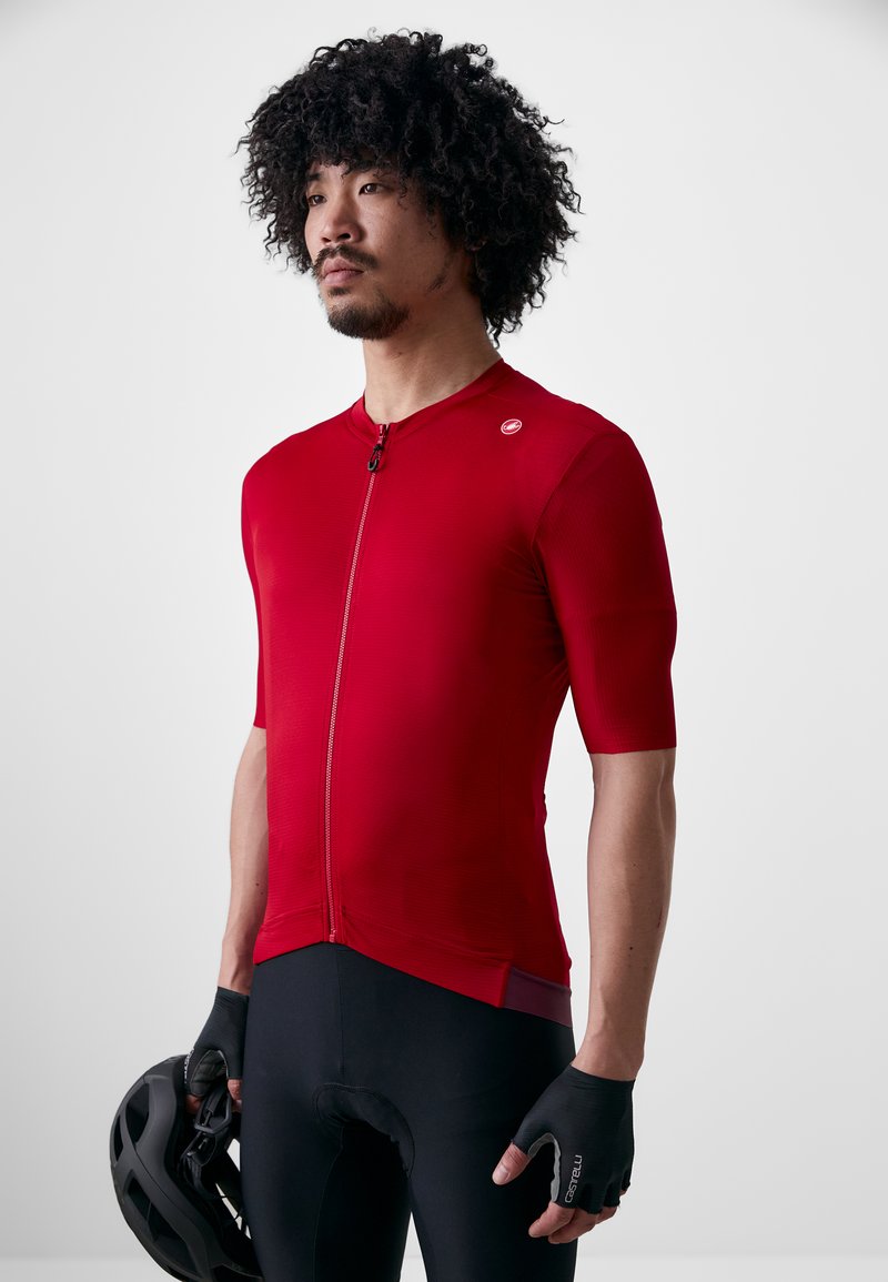 Maillot Vélo Homme Castelli Espresso S/S - Taille M, Couleur Deep Bordeaux (Neuf)