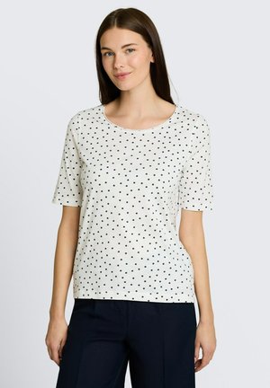 TOM TAILOR, TOM TAILOR T-SHIRT T-SHIRT MIT PUNKTEMUSTER - T-shirt imprimé - white small dot design