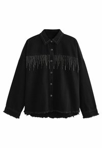 FRINGE EMBELLISHED TALL - Nööpidega pluus - washed black