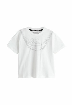 REGULAR FIT - RUCHED BACK GRAPHIC OVERSIZED CREW NECK  - Print T-shirt - white