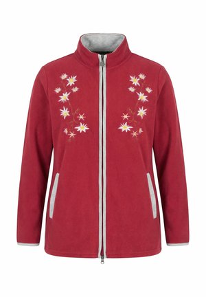 Ulla Popken, EDELWEISS EMBROIDERED FLEECE JACKET - Cappotto corto - marsala red