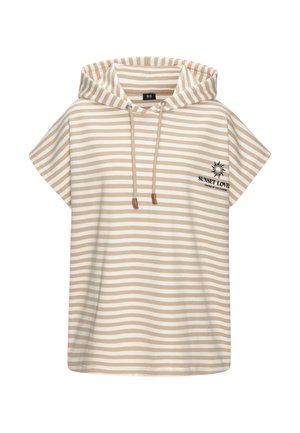 KAPUZEN - Kapuzenpullover - camel gestreift