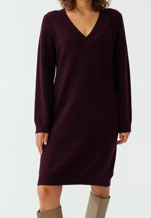 Gebreide jurk - bordeaux