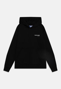 JACK & JONES Felpa Con Cappuccio Uomo – JcoAero Front Print, Nero, Taglio Ampio - 2