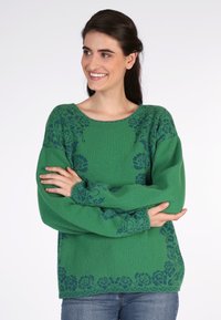 Sorgenfri Sylt FLEKKA - Strickpullover - deep grass