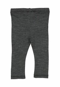 Tmavě šedé legíny vyrobené z elastického materiálu. Mají jednobarevný design, elastický pas a jednoduchý vzhled. Bez vzorů či akcentů.