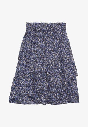 MIT BLUMENMUSTER - A-line skirt - blue
