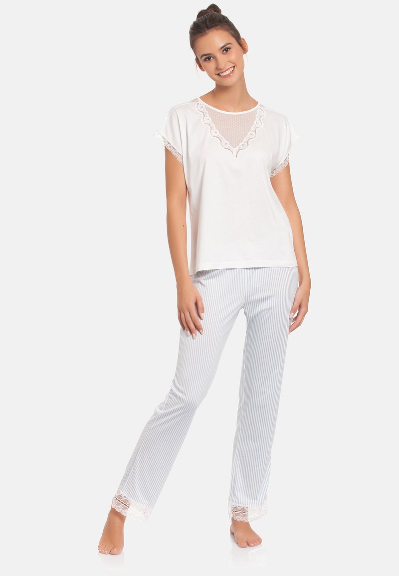 Vive Maria PENELOPE SET - Nachtwäsche Set - offwhite blue allover/offwhite - Zalando.de