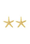STATEMENT EMBELLISHED STARFISH STUD EARRING - Korvakorut - gold-coloured