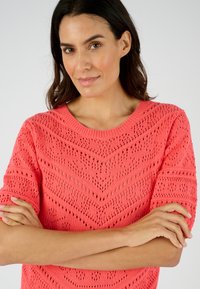 Damart AJOURÉE MANCHES AUX COUDES  - Camiseta estampada - corail