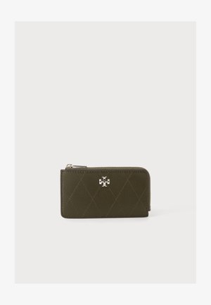 Tory Burch, CHARLIE QUILTED ZIP CARD CASE - Portefeuille - khaki