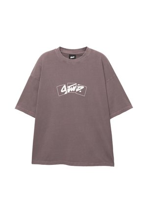 PULL&BEAR STWD LICENSE - Potiskana majica - mauve