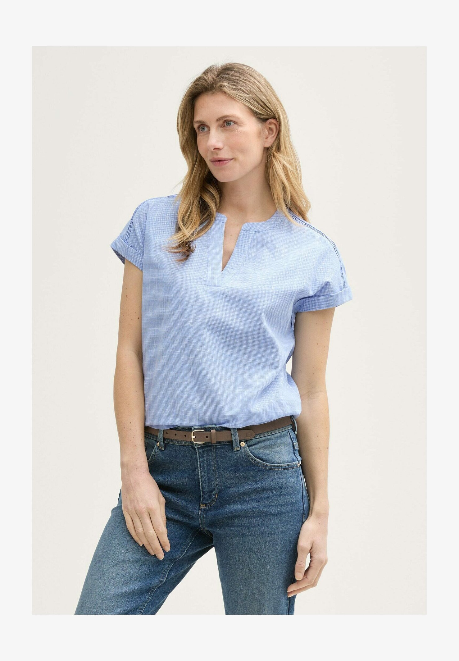 TOM TAILOR Blusa Donna Con Fantasia Floreale, Scollo A V E Volant