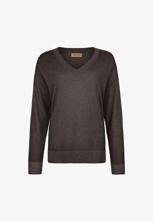 Falconeri, ULTRAFINE V-NECK - Strickpullover - brown