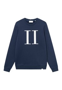 Sudadera azul marino de tejido suave con el logo blanco "II" en el frente, cuello redondo y puños y dobladillo acanalados.
