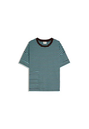 Bershka BOXY FIT PRINTED - T-SHIRT 01156093 - T-shirt imprimé - dark blue