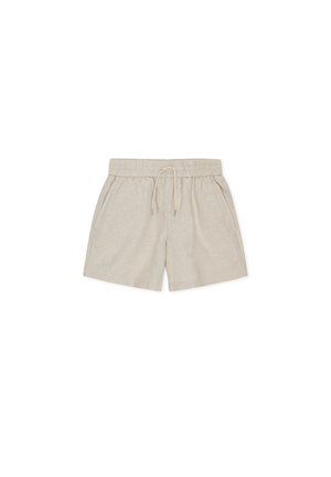 Beige casual shorts met elastische tailleband en trekkoord, zijzakken en een ontspannen pasvorm.