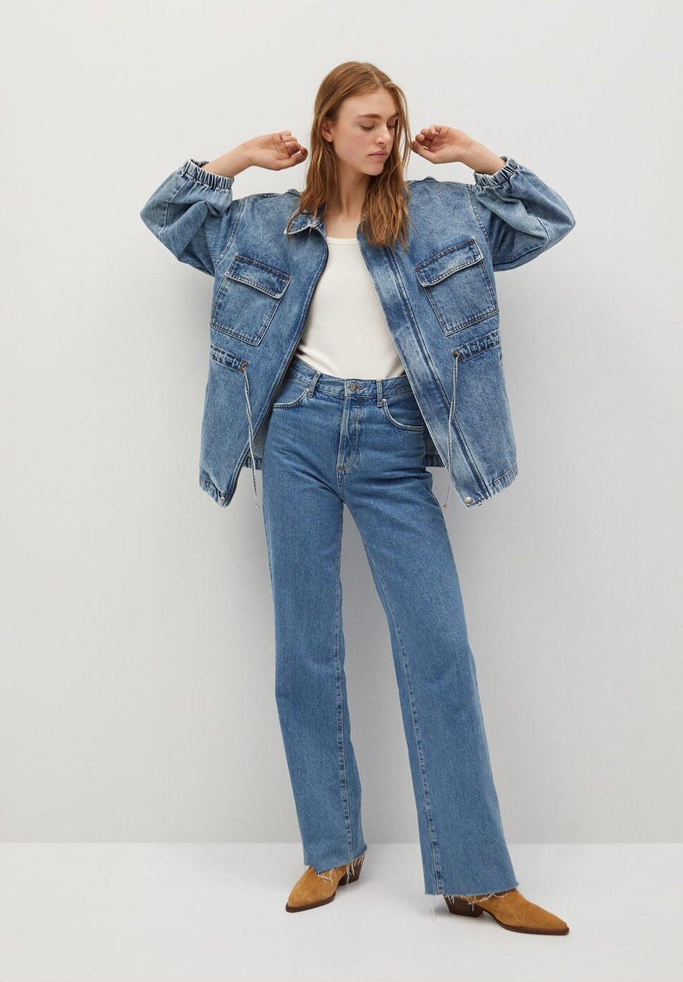 veste en jean femme mango