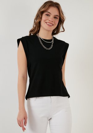 LELA CREW NECK - Jednoduché tričko - black