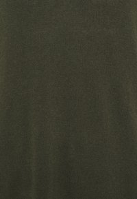 Khaki green knit fabric with a fine, textured weave. Smooth appearance, even coloration, and no visible accents or patterns.