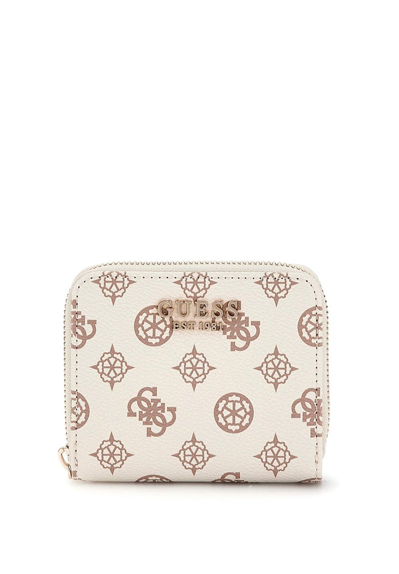 Guess LAUREL SMALL ZIP AROUND - Pénztárca - cream logo