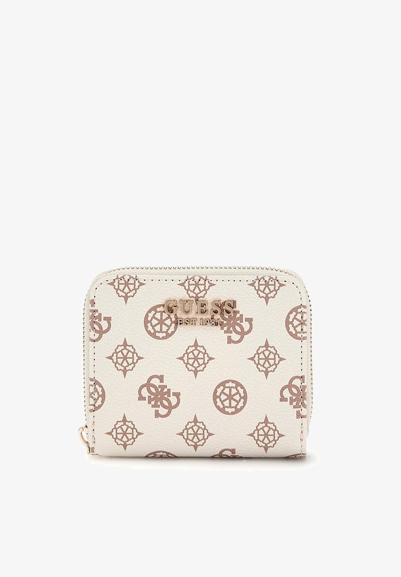 Guess LAUREL SMALL ZIP AROUND - Geldbörse - cream logo