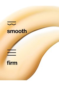 Crema dalla consistenza liscia e compatta, di un delicato giallo con scintillii iridescenti, completa di etichette descrittive per ogni texture.