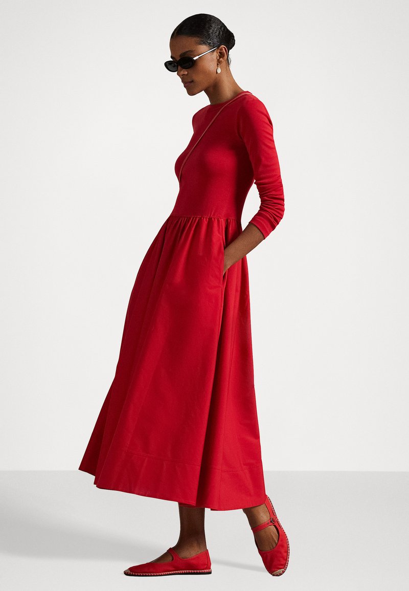 Polo Ralph Lauren COTTON LONG SLEEVE DRESS - Day dress - red - Zalando Polo Ralph Lauren COTTON LONG SLEEVE DRESS - Day dress - red - Zalando