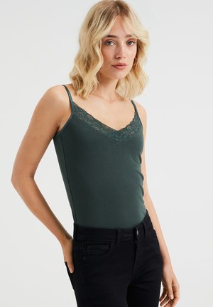 SINGLET MET KANT - Top - green