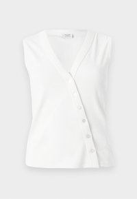 POWDERED BUTTON THROUGH LONGLINE VEST - Vesta - off-white