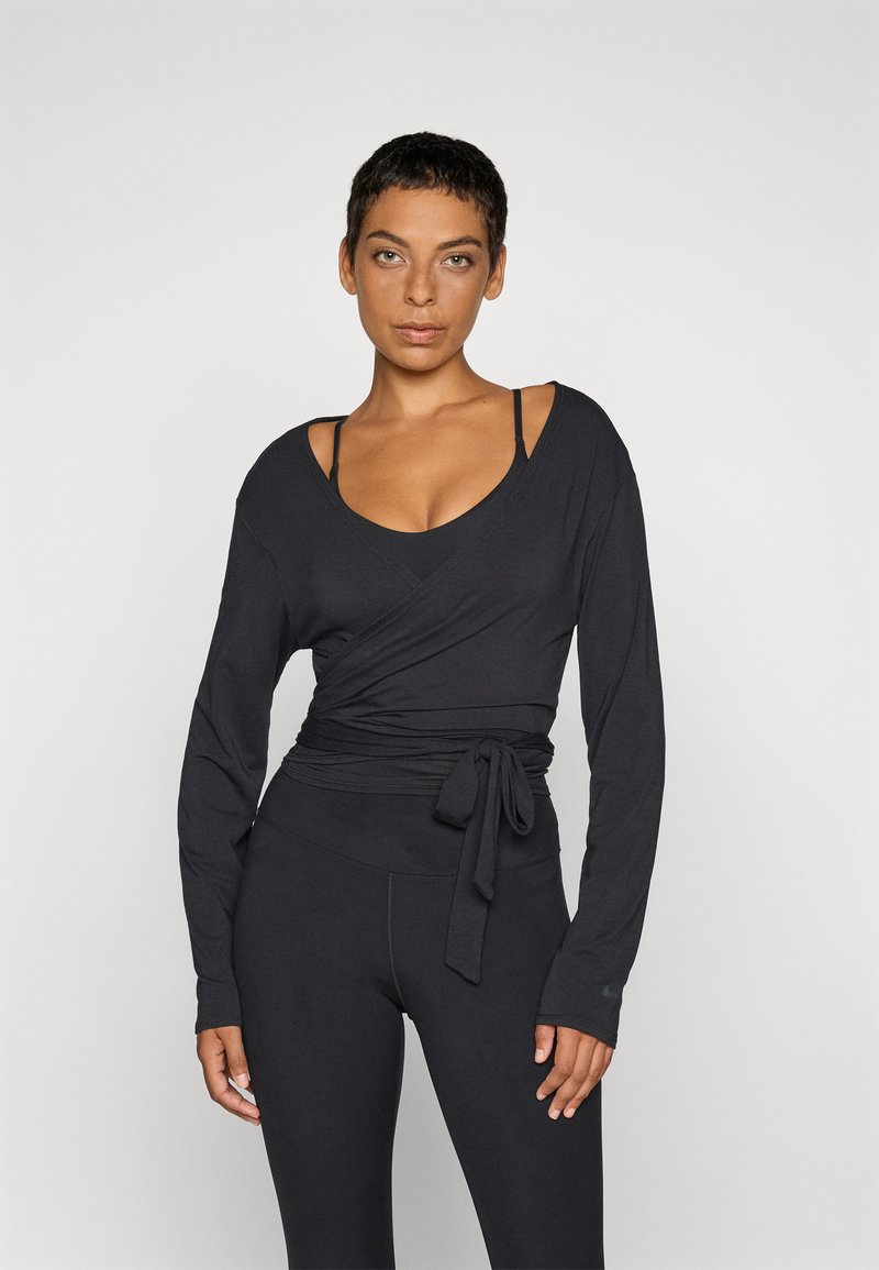 Nike Performance ONE RELAXED TOP - Top s dlouhým rukávem - black/dark smoke grey