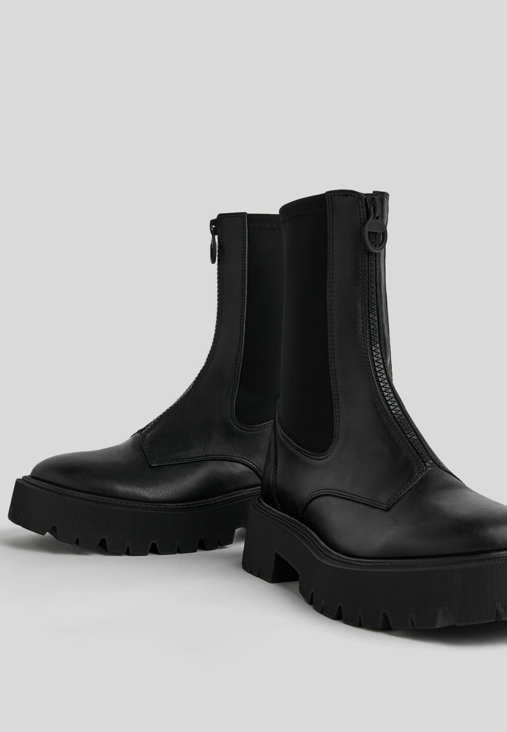 leder boots reißverschluss vorne