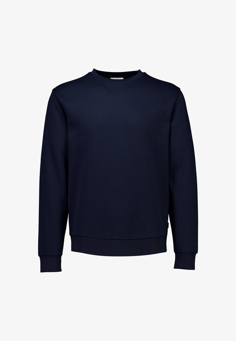 Sudadera azul marino hecha de una agradable mezcla de algodón, con cuello redondo, mangas largas y puños y dobladillo acanalados.