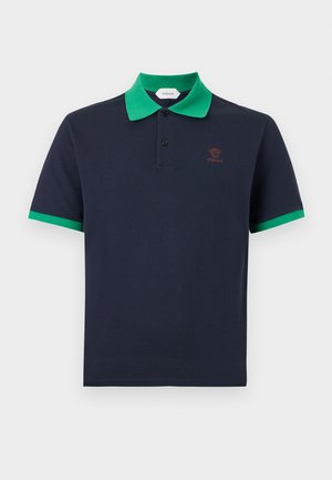 LOGO AND MEDUSA EMBROIDERY - Polo shirt - dark navy/bright emerald