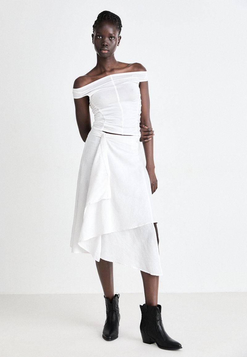 weekday asymmetric dress Asymmetric Draped Mini Dress