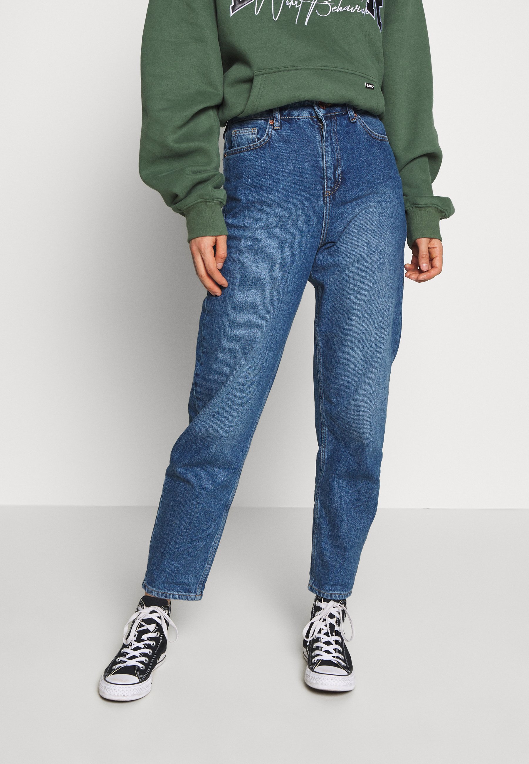 miss selfridge frill top mom jeans