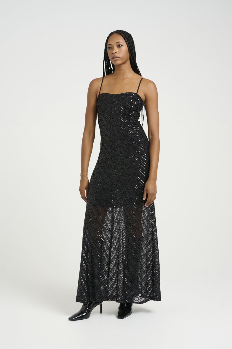 Gestuz GLIRA - Maxi dress - black/metallic black - Zalando.co.uk