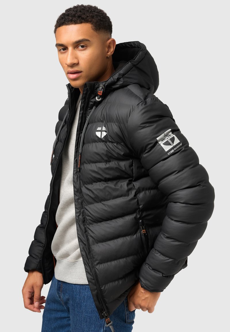 STONE HARBOUR Gevoerde winterjas voor heren met capuchon B736, antraciet, M